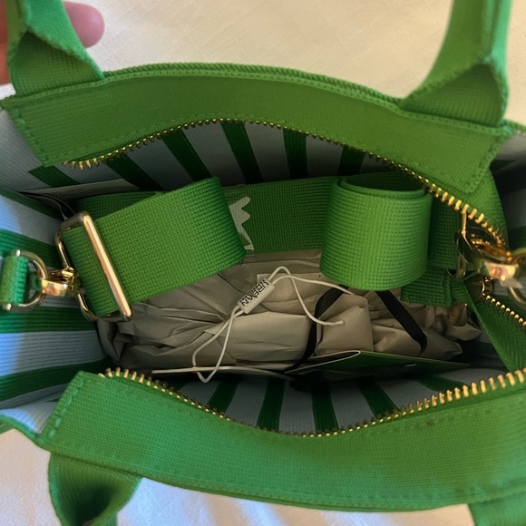 Kate Spade Green and White Striped Tote - Picture 4 of 6